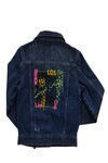 Indigo Kız Çocuk Arkası Baskılı Kot Jean Ceket C1118