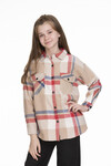 Kız Çocuk Arkası Baskılı Ekose Gömlek 9-14 Yaş Lx151
