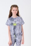 Kız Çocuk Beli Ayarlanabilir Batik T-Shirt 7-14 Yaş