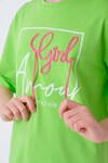 Kız Çocuk Yazı İşlemeli T-Shirt 8-14 Yaş
