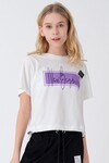 Kız Çocuk Beli Ayarlanabilir Baskılı T-shirt Hn2