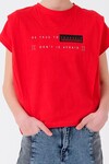 Kız Çocuk Omzu Pileli T-Shirt 7-14 Yaş