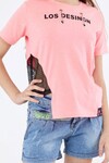 Kız Çocuk File Belli Zincir Detaylı T-Shirt