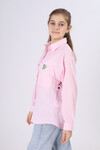 Kız Çocuk Rahat Kesim Arkası Modelli Keten Gömlek  Lx212