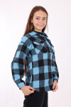 Kız Çocuk Arkası Pileli Ekose Gömlek Lx176