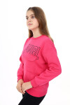 Kız Çocuk Baskılı 3 İplik Cep Detaylı Sweatshirt 7-13 Yaş Lx281