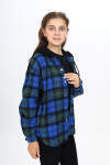 Kız Çocuk Garnili Kapüşonlu Ekose Gömlek 9-14 Yaş Lx265