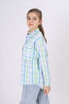 Kız Çocuk Kare Desenli Ekose Gömlek 9-14 Yaş Lx177-2