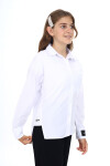Kız Çocuk Okul Tarz Manşet Etiketli Likralı Gömlek 9-14 Yaş Lx266