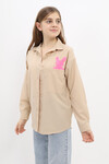 Kız Çocuk Tavşan Baskılı Terikoton Gömlek Lx223