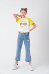 Mavi Kız Çocuk Beli Lastik Kuşaklı Jean Kot Pantolon