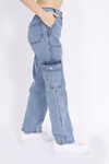 Kız Çocuk Kargo Cepli Jean Pantolon 9-14 Yaş Lx220