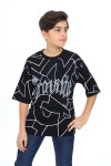 Erkek Çocuk Çizgi Baskılı T-Shirt 9-14 Yaş Lx7090