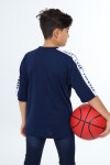Erkek Çocuk Kol Şerit Garnili T-Shirt 9-14 Yaş Lx7063