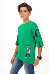 Erkek Çocuk Kol Yazı Baskılı T-Shirt 9-14 Yaş Lx7067