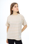 Kız Çocuk Çizgi Desenli T-Shirt 9-14 Yaş Lx999
