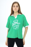 Kız Çocuk Polo Yaka Garnili T-Shirt 9-14 Yaş Lx018