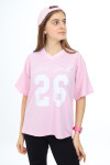 Kız Çocuk V Yaka T-Shirt 9-14 Yaş Lx021
