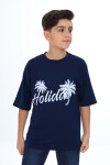 Erkek Çocuk Holiday Baskılı T-Shirt 9-14 Yaş Lx7099