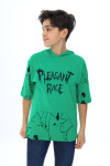 Erkek Çocuk Kapüşonlu Kargo Cepli Baskılı T-Shirt 9-15 Yaş Lx7091