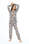 Kız Çocuk Ayıcık Baskılı Pijama Takımı 7-16 Yaş P0151