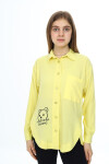 Kız Çocuk Flamlı Pamuk Ayıcık Baskılı Gömlek 8-14 Yaş LX314