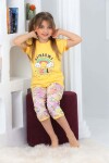 Kız Çocuk Kaprili-Gökkuşağı Baskılı Pijama Takımı 3-11 Yaş 6100-01