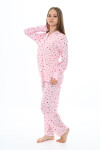 Kız Çocuk Love Baskılı-Çizgi Desenli Pijama Takımı 7-16 Yaş 0157