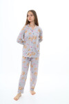 Kız Çocuk Sevimli Ayıcık Baskılı Pijama Takımı 7-16 Yaş 0156