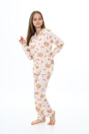Kız Çocuk Sevimli Ayıcık Baskılı Pijama Takımı 7-16 Yaş 0156