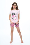 Kız Çocuk Şortlu-Peri Baskılı Pijama Takımı 7-16 Yaş 0160