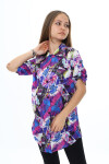 Kız Çocuk Yaz Renkleri Desenli-Tunik Tarz Gömlek 7-15 Yaş 9177