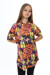 Kız Çocuk Yaz Renkleri Desenli-Tunik Tarz Gömlek 7-15 Yaş 9174