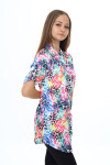Kız Çocuk Yaz Renkleri Desenli-Tunik Tarz Gömlek 7-15 Yaş 9172
