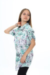 Kız Çocuk Yaz Renkleri Desenli-Tunik Tarz Gömlek 7-15 Yaş 9180