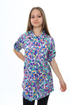 Kız Çocuk Yaz Renkleri Desenli-Tunik Tarz Gömlek 7-15 Yaş 9175