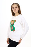 Kız Çocuk Ayıcık Baskılı Sweatshirt Px282.1