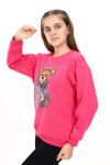 Kız Çocuk Ayıcık Baskılı Sweatshirt Px282.1