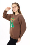 Kız Çocuk Ayıcık Baskılı Sweatshirt Px282.1