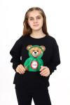 Kız Çocuk Ayıcık Baskılı Sweatshirt Px282.1