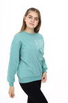 Kız Çocuk Cep Detaylı 3 İplik Sweatshirt Px281