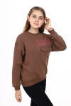 Kız Çocuk Cep Detaylı 3 İplik Sweatshirt Px281