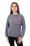 Kız Çocuk Cep Detaylı 3 İplik Sweatshirt Px281.1