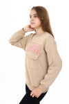 Kız Çocuk Cep Detaylı 3 İplik Sweatshirt Px281.3