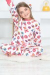 Kız Çocuk Emoji Baskılı Pijama Takımı 1-11 Yaş 4924-26