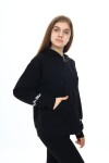 Kız Çocuk Fermuarlı Kapüşonlu Sweatshirt 2 İplik  9-14 Yaş wap7123