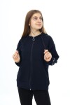 Kız Çocuk Fermuarlı Kapüşonlu Sweatshirt 2 İplik  9-14 Yaş wap7123