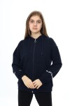 Kız Çocuk Fermuarlı Kapüşonlu Sweatshirt 2 İplik  9-14 Yaş wap7123