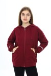 Kız Çocuk Fermuarlı Kapüşonlu Sweatshirt 2 İplik  9-14 Yaş wap7123