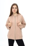 Kız Çocuk Fermuarlı Kapüşonlu Sweatshirt 2 İplik  9-14 Yaş wap7123